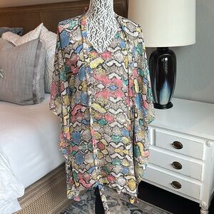NWT Damamiga Multicolor Snake Print Kimono/Swimsuit Coverup